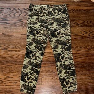 Anthropologie Pilcro High-Rise Skinny Camouflage Corduroy Pants, Size 29P